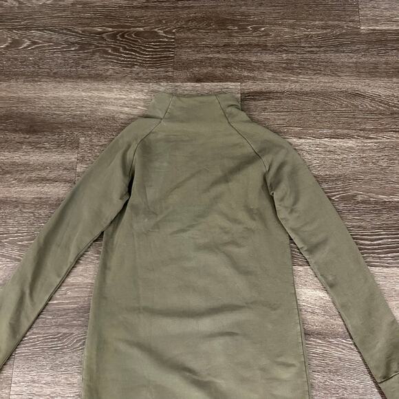 Marcella NYC Alani Olive Sweatshirt Dress Small Funnel Neck Zip Pullover Mini - Picture 14 of 16
